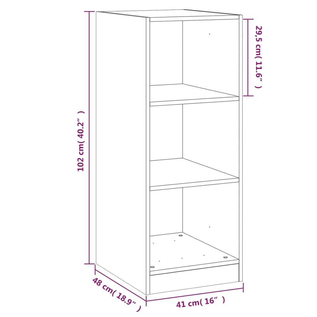 Garderobe grå sonoma 48x41x102 cm konstruert tre