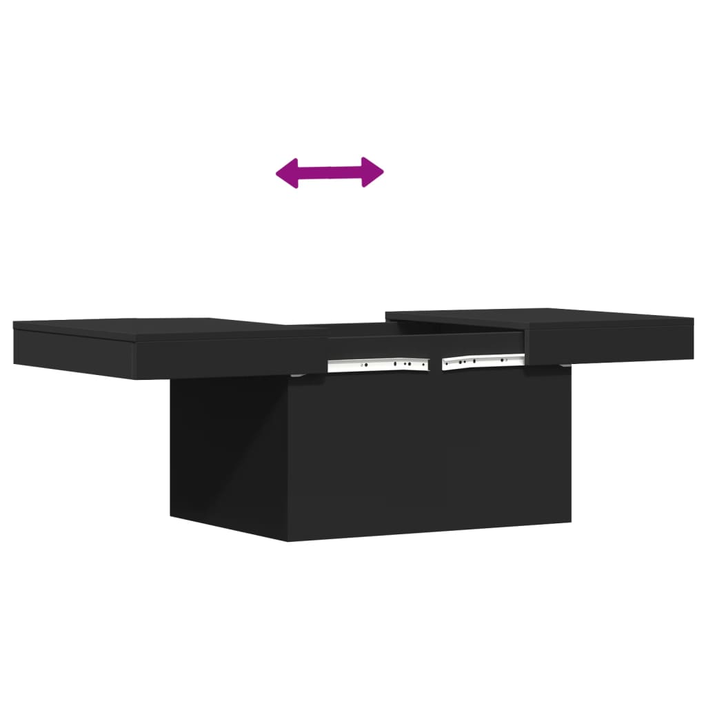 Salongbord svart 80x55x40 cm konstruert tre