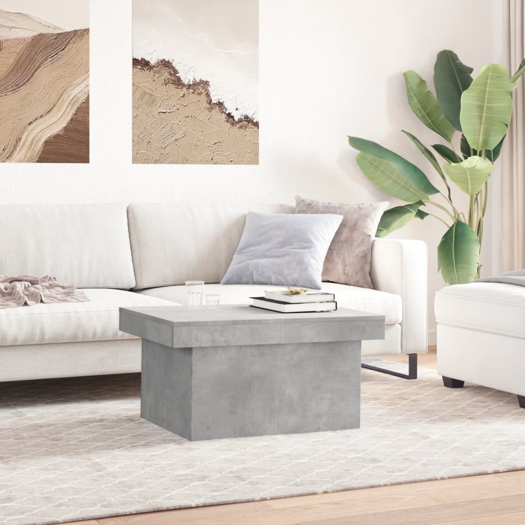 Salongbord betonggrå 80x55x40 cm konstruert tre