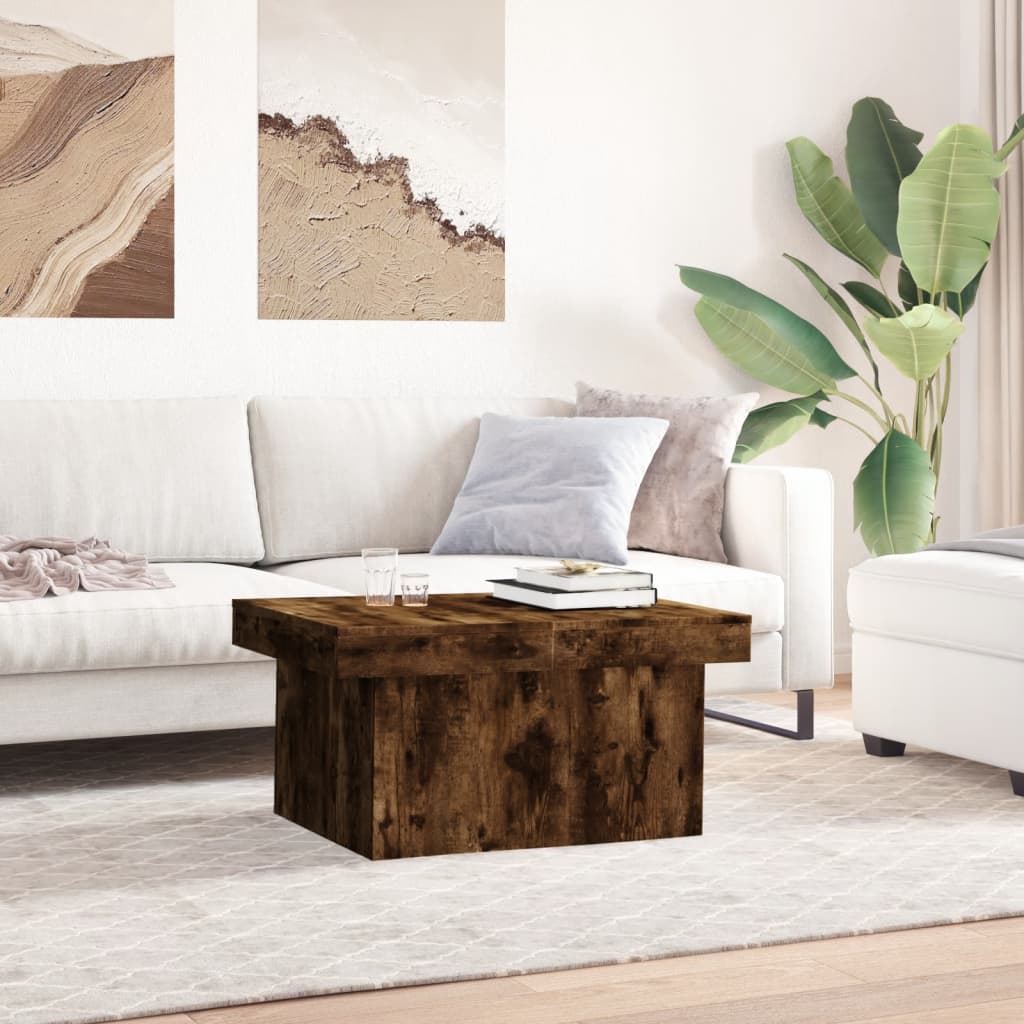 Salongbord røkt eik 80x55x40 cm konstruert tre