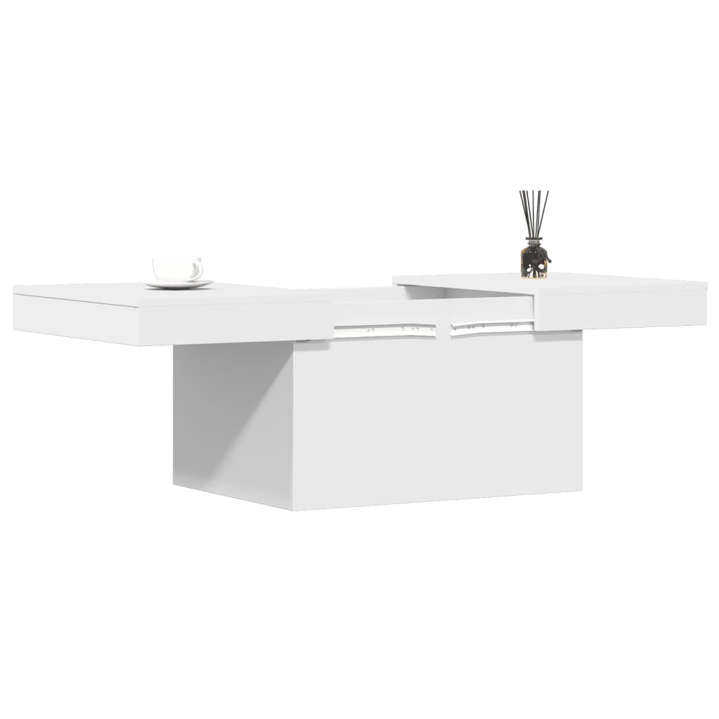 Salongbord hvit 100x55x40 cm konstruert tre