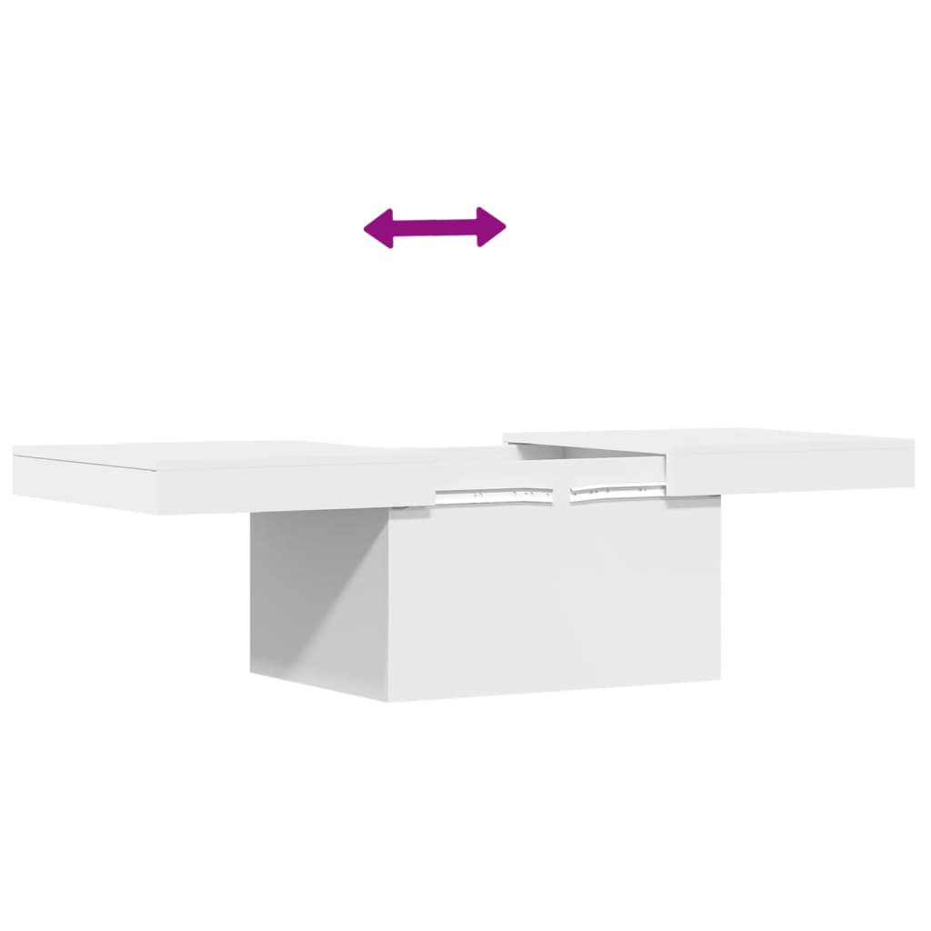 Salongbord hvit 100x55x40 cm konstruert tre