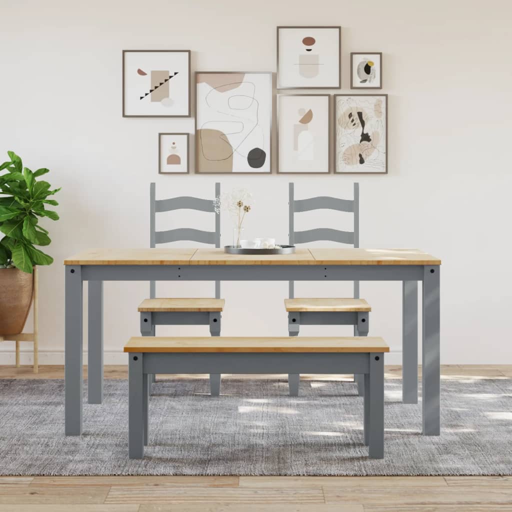 Spisebenk PANAMA grå 105x30x45 cm heltre furu