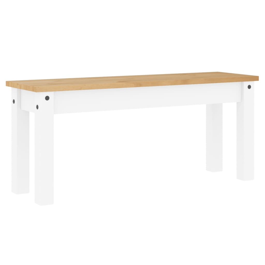 Skobenk PANAMA hvit 105x30x45 cm heltre furu