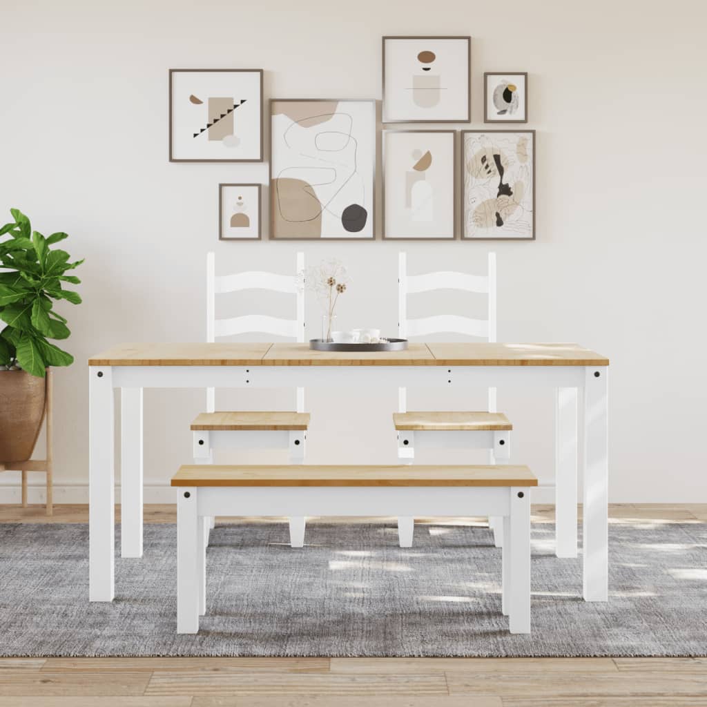Skobenk PANAMA hvit 105x30x45 cm heltre furu