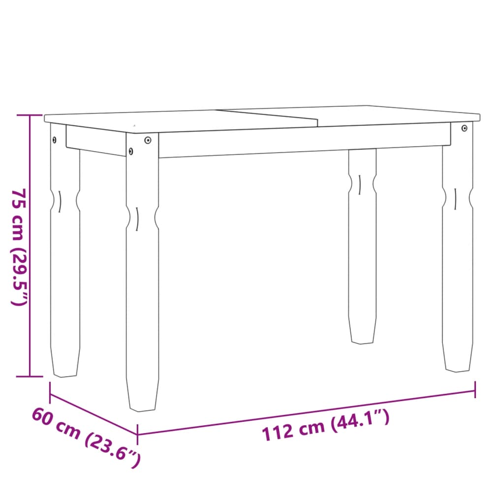 Spisebord Corona 112x60x75 cm heltre furu