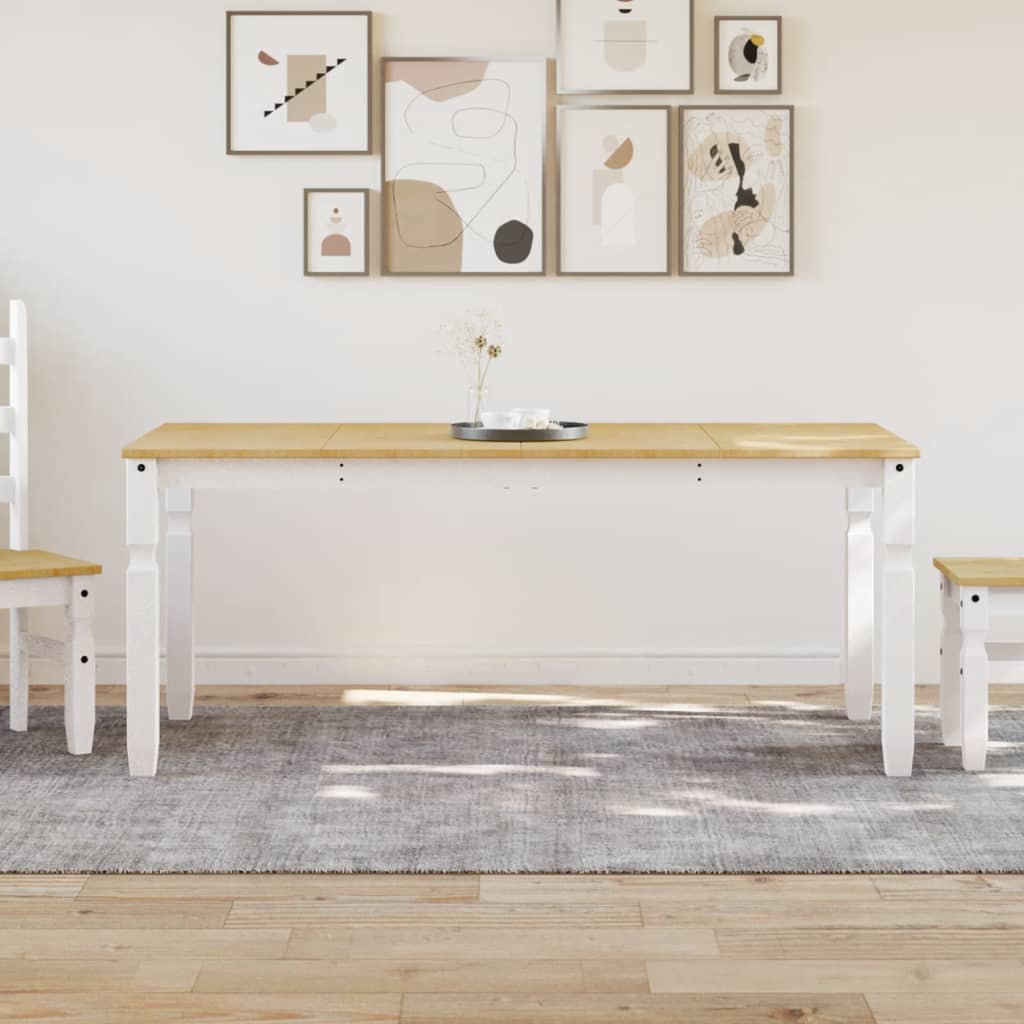 Spisebord Corona hvit 180x90x75 cm heltre furu