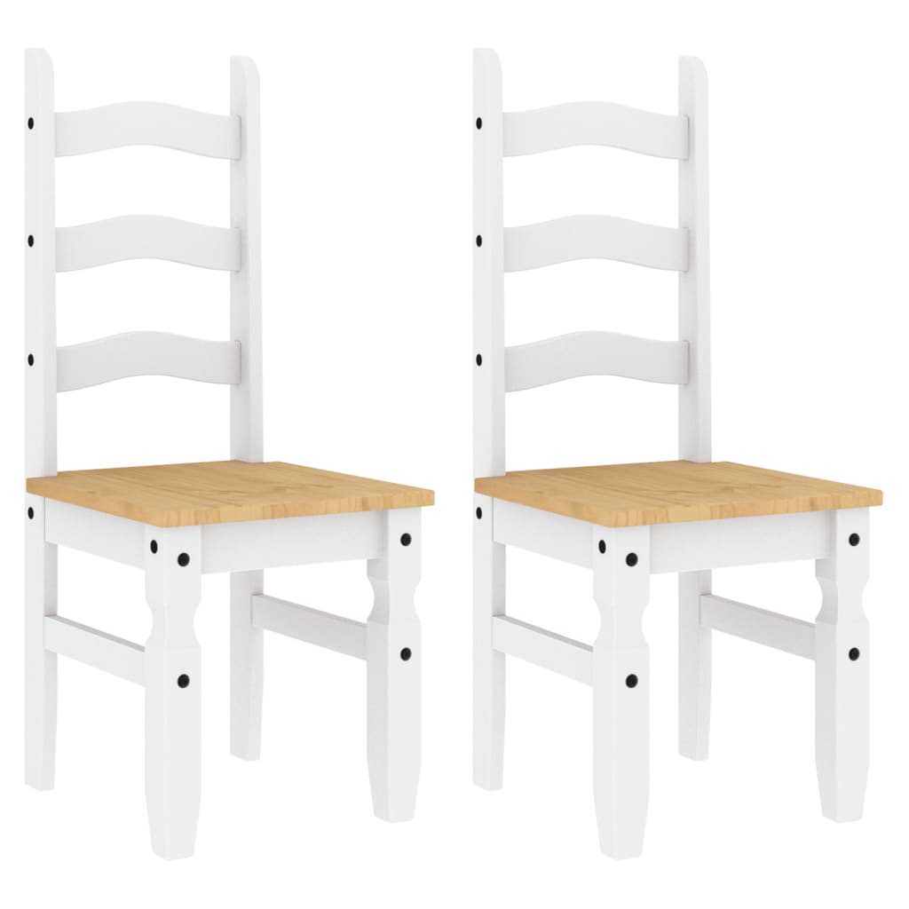 Spisestoler 2 stk Corona hvit 42x47x107 cm heltre furu
