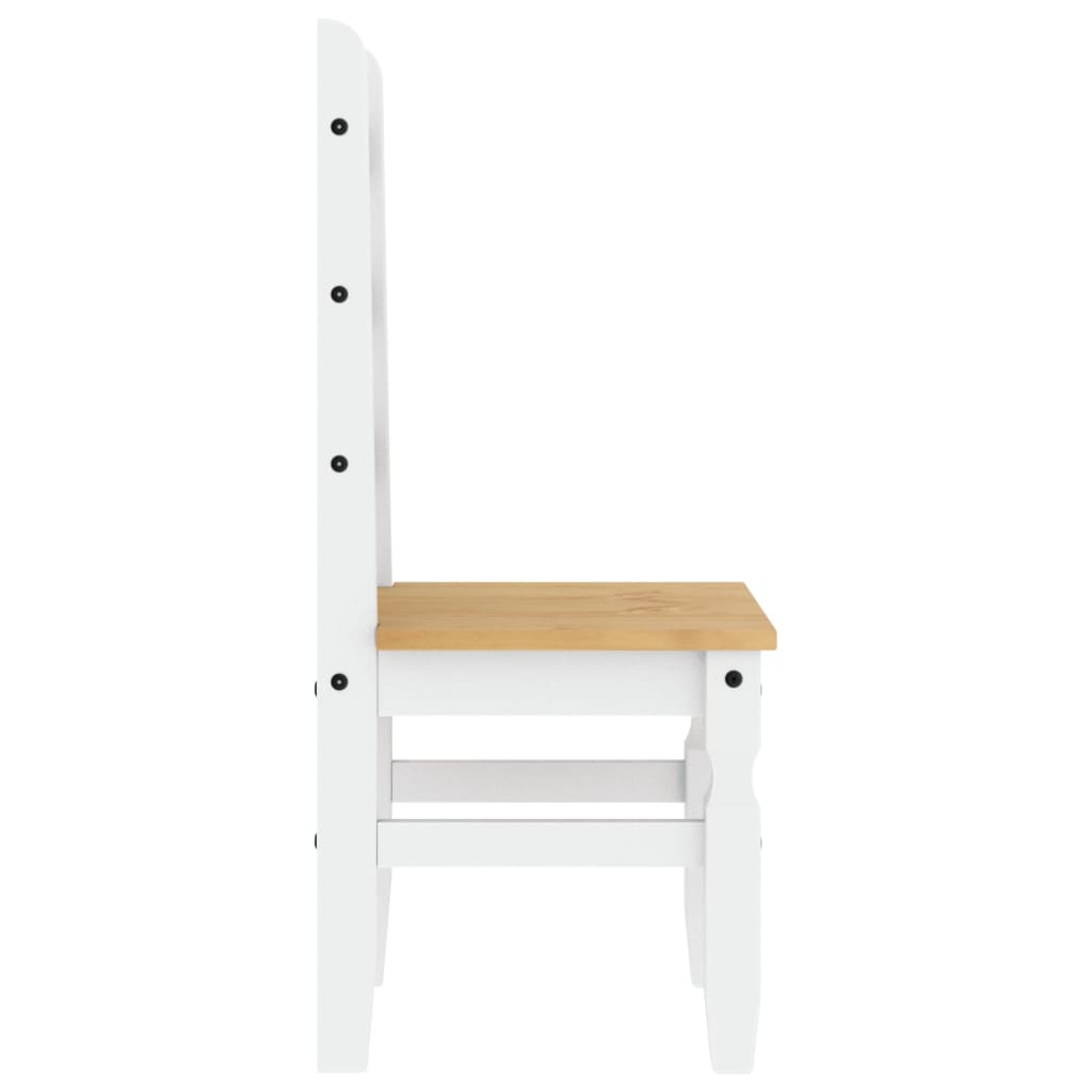 Spisestoler 2 stk Corona hvit 42x47x107 cm heltre furu
