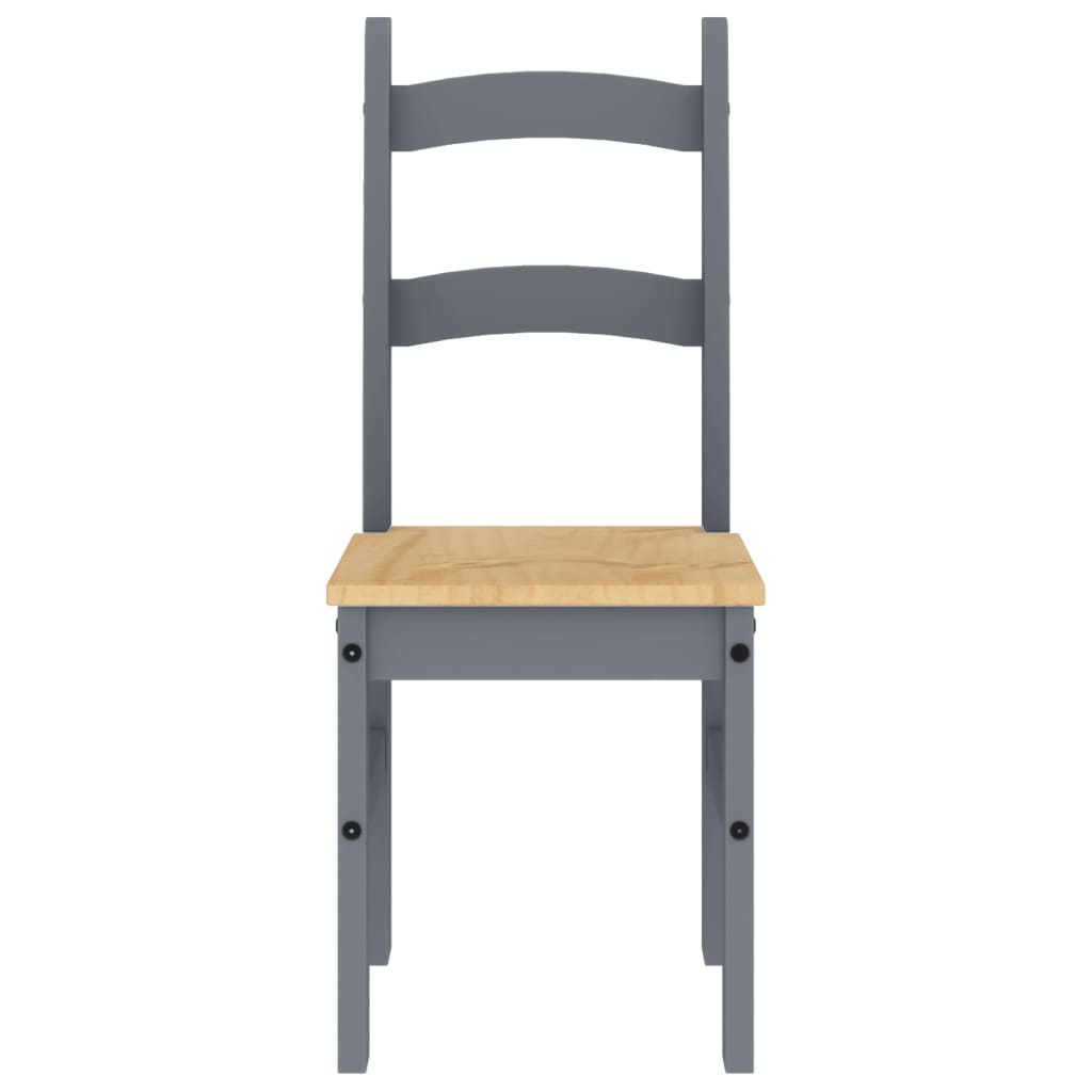 Spisestoler 2 stk grå 40x46x99 cm heltre furu