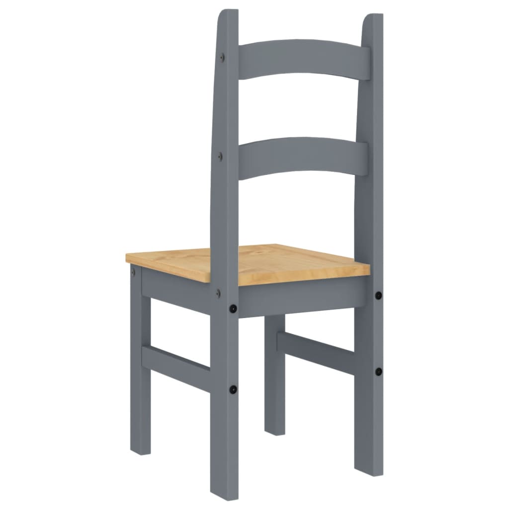 Spisestoler 2 stk grå 40x46x99 cm heltre furu