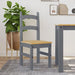 Spisestoler 2 stk grå 40x46x99 cm heltre furu