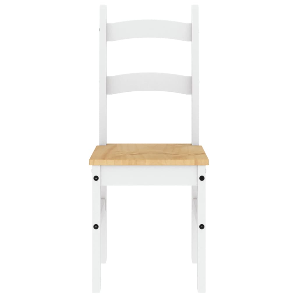 Spisestoler 2 stk hvit 40x46x99 cm heltre furu