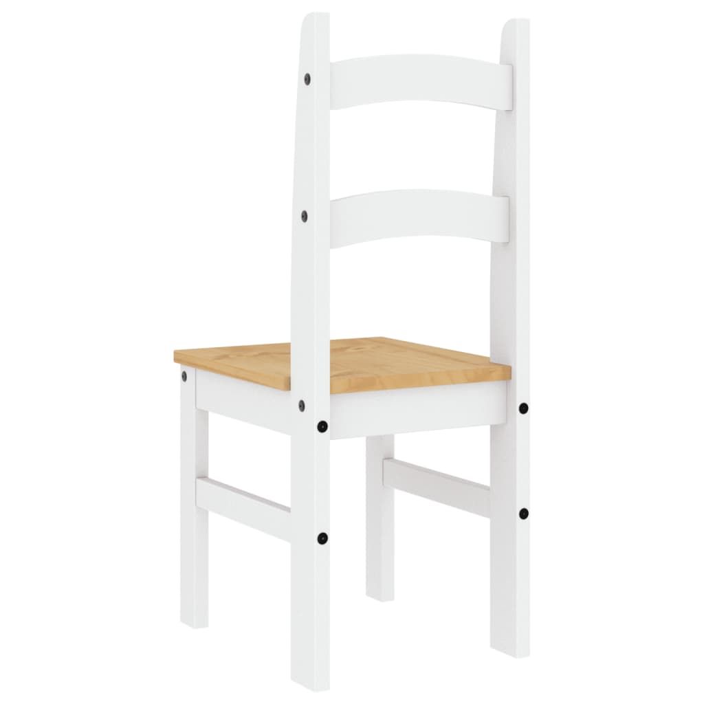Spisestoler 2 stk hvit 40x46x99 cm heltre furu