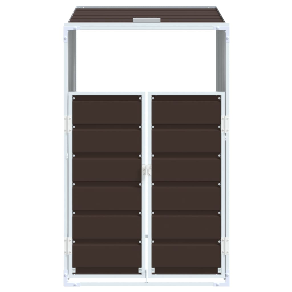 Søppeldunkskur for enkelt dunk brun 72x81x115 cm stål vidaXL