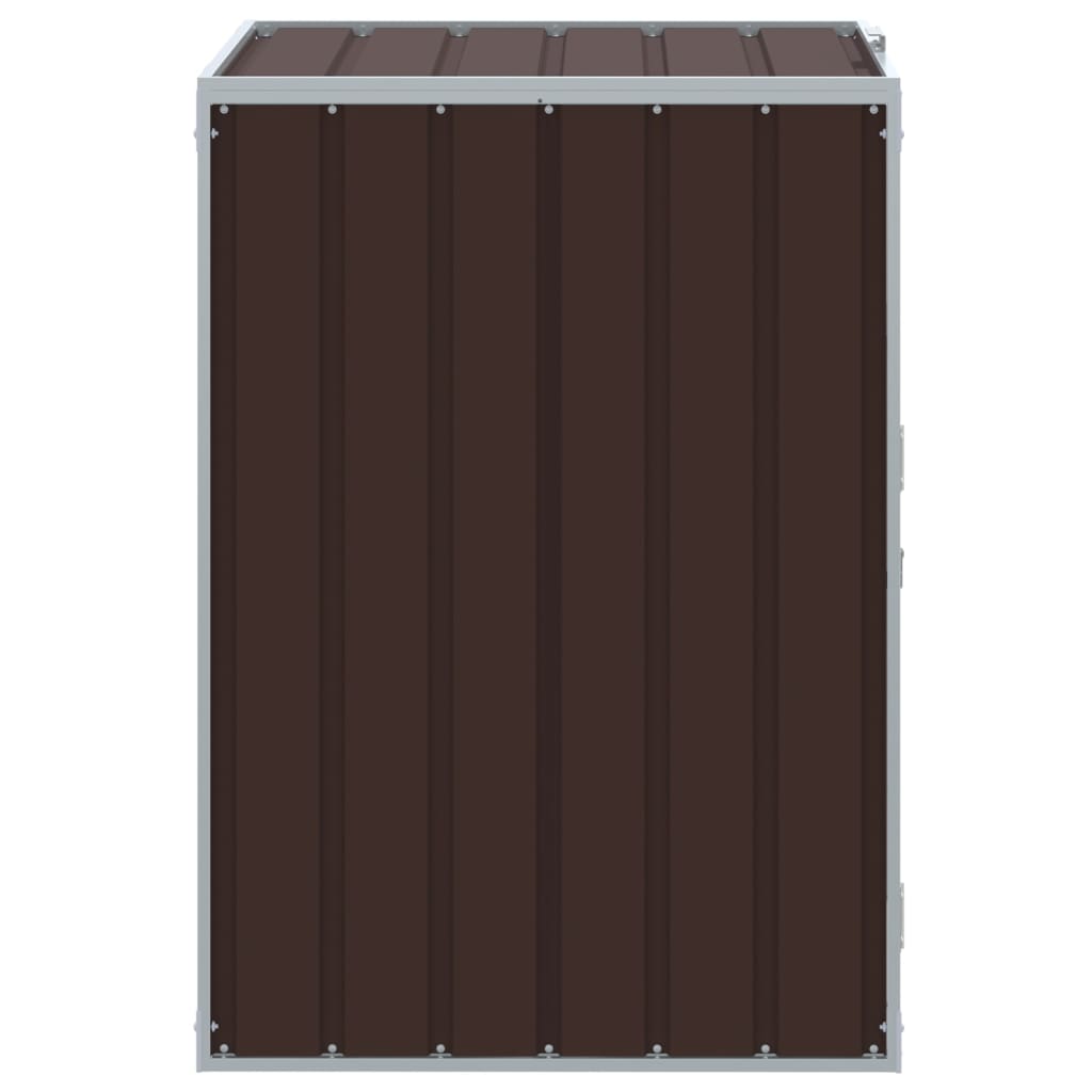 Søppeldunkskur for enkelt dunk brun 72x81x115 cm stål vidaXL