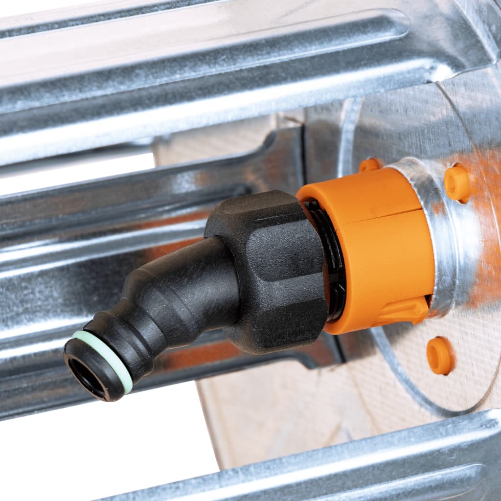 Slangetrommel vegghengt for 50m 1/2" eller 35m 3/4" slange stål