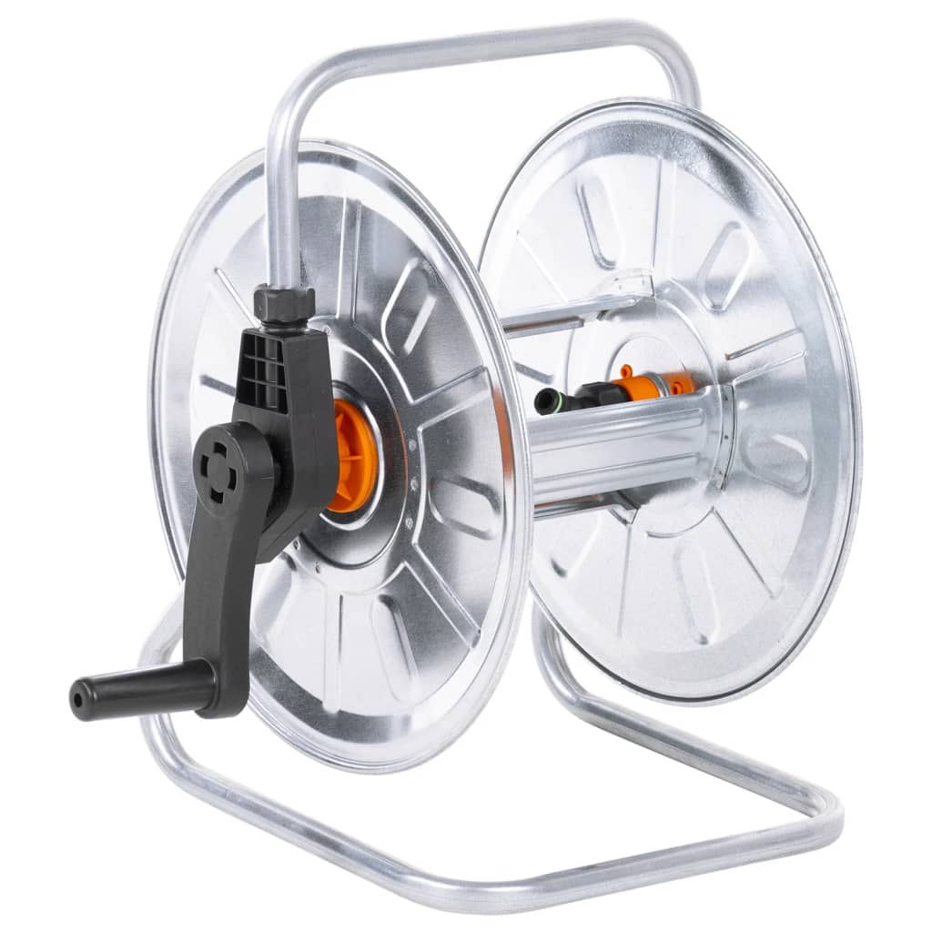 Slangetrommel vegghengt for 50 m 1/2" slange stål