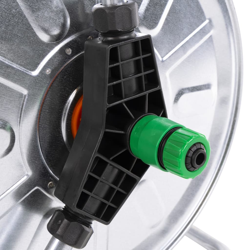 Slangetrommel vegghengt for 50 m 1/2" slange stål
