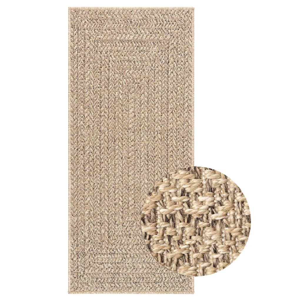 Teppe ZIZUR 80x200 cm jute-utseende innendørs og utendørs
