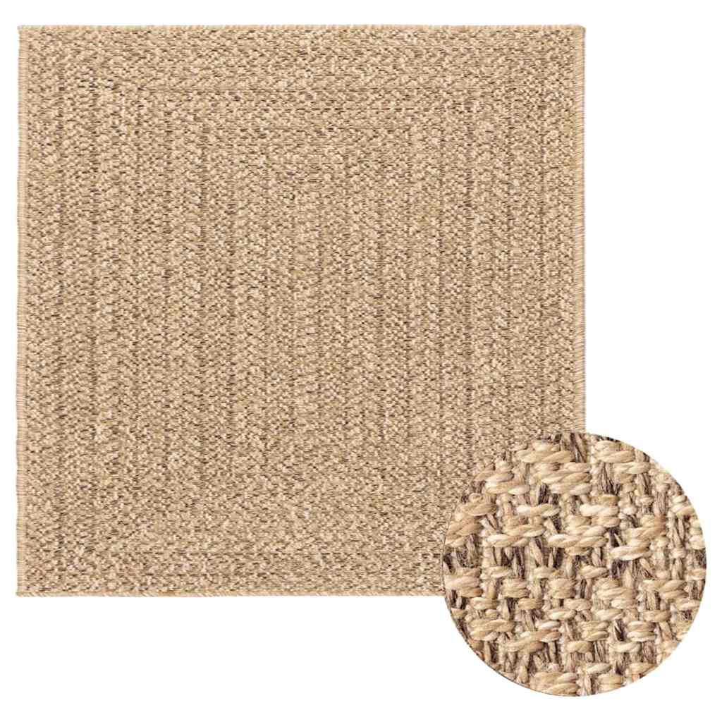 Teppe ZIZUR 200x200 cm jute-utseende innendørs og utendørs