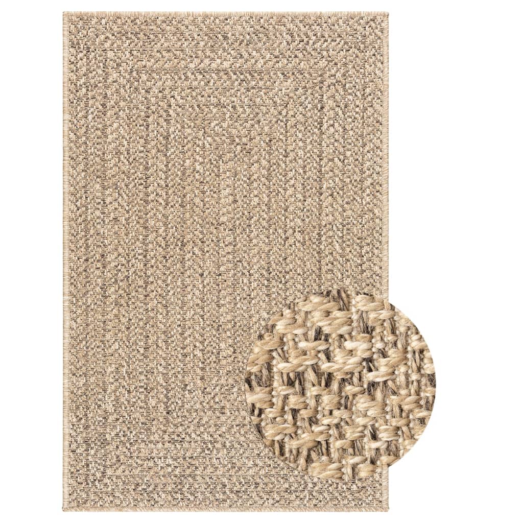 Teppe ZIZUR 240x340 cm jute-utseende innendørs og utendørs