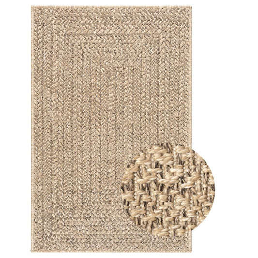 Teppe ZIZUR 240x340 cm jute-utseende innendørs og utendørs