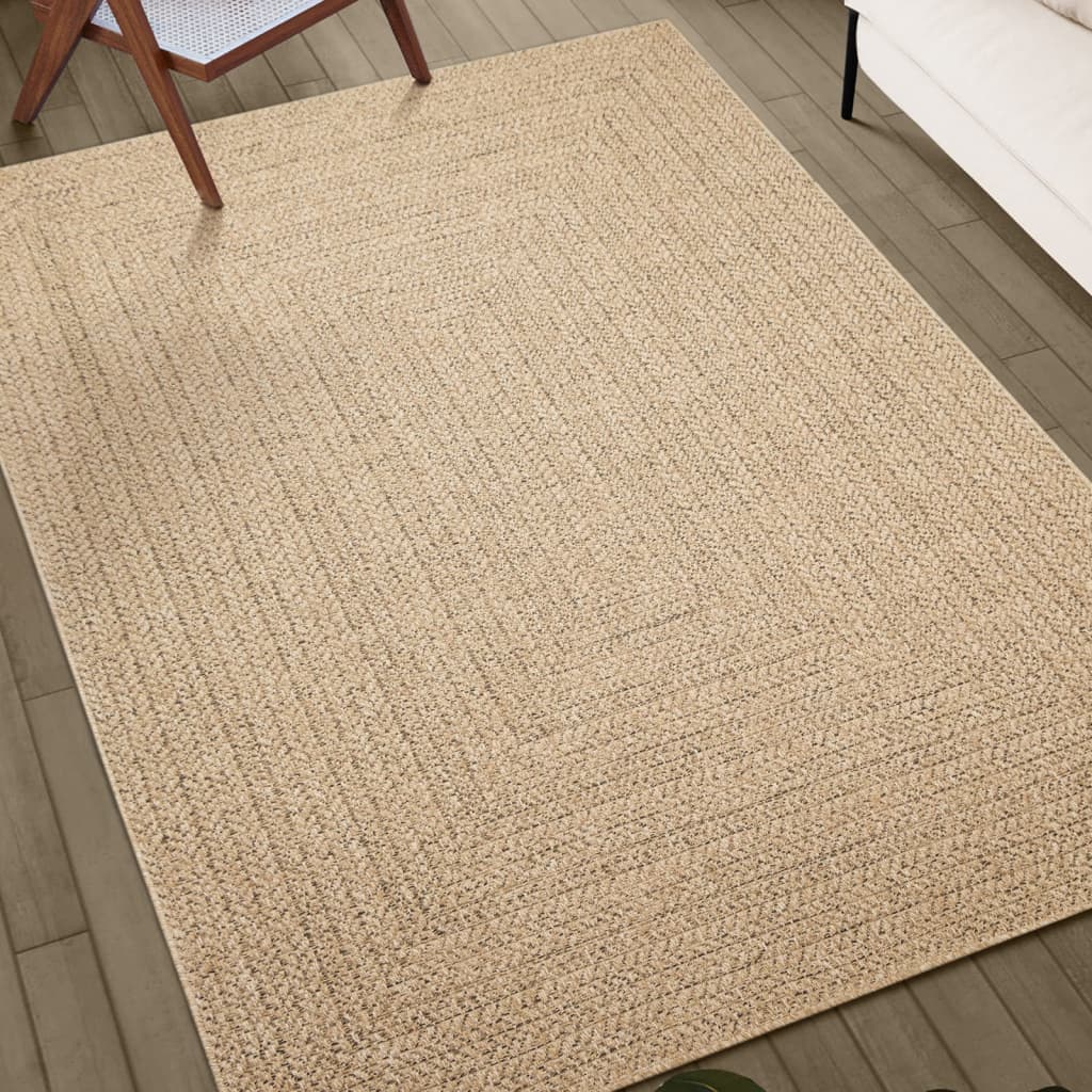 Teppe ZIZUR 240x340 cm jute-utseende innendørs og utendørs