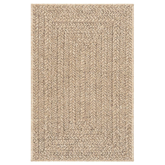 Teppe ZIZUR 240x340 cm jute-utseende innendørs og utendørs