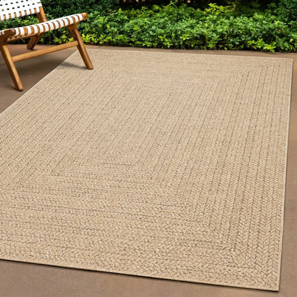 Teppe ZIZUR 240x340 cm jute-utseende innendørs og utendørs
