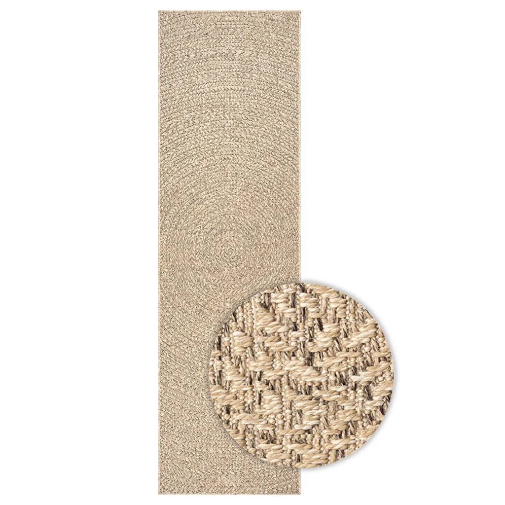 Teppe ZIZUR 80x250 cm jute-utseende innendørs og utendørs