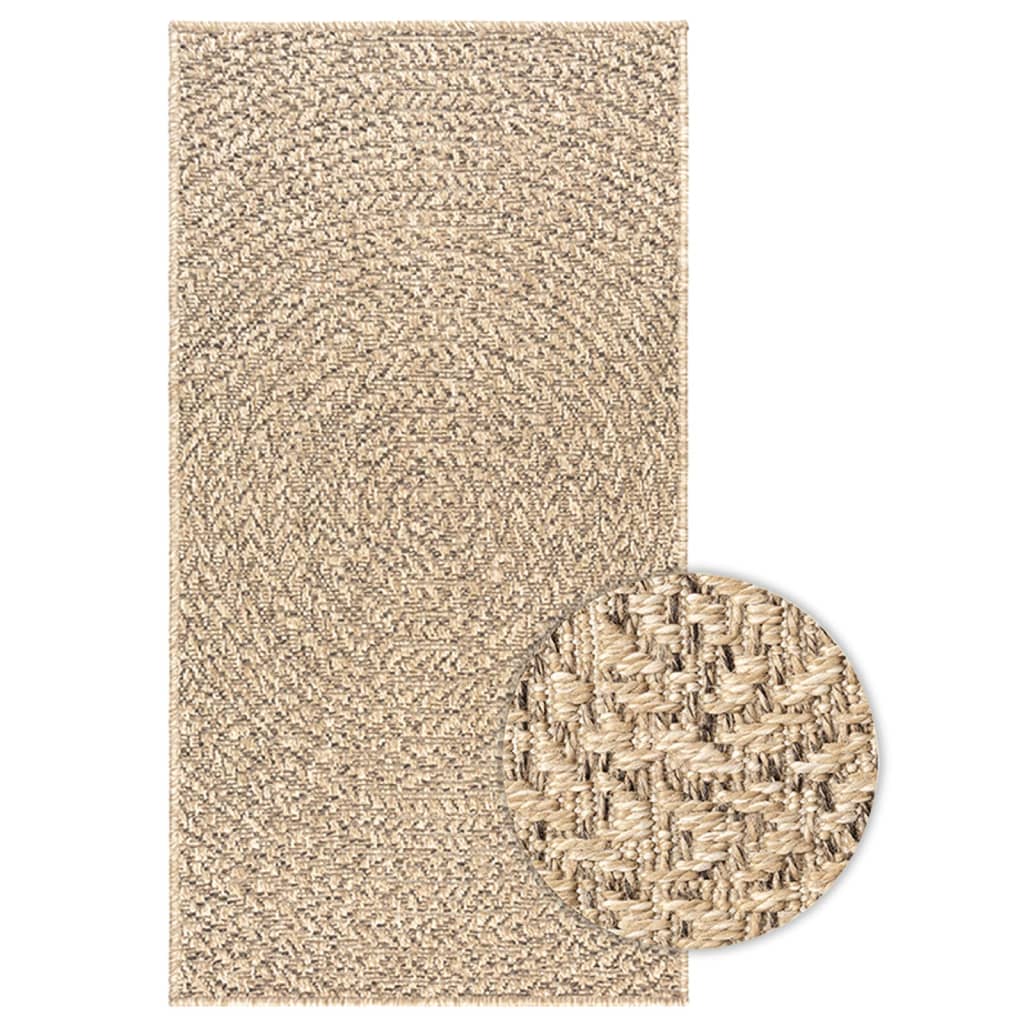 Teppe ZIZUR 100x200 cm jute-utseende innendørs og utendørs