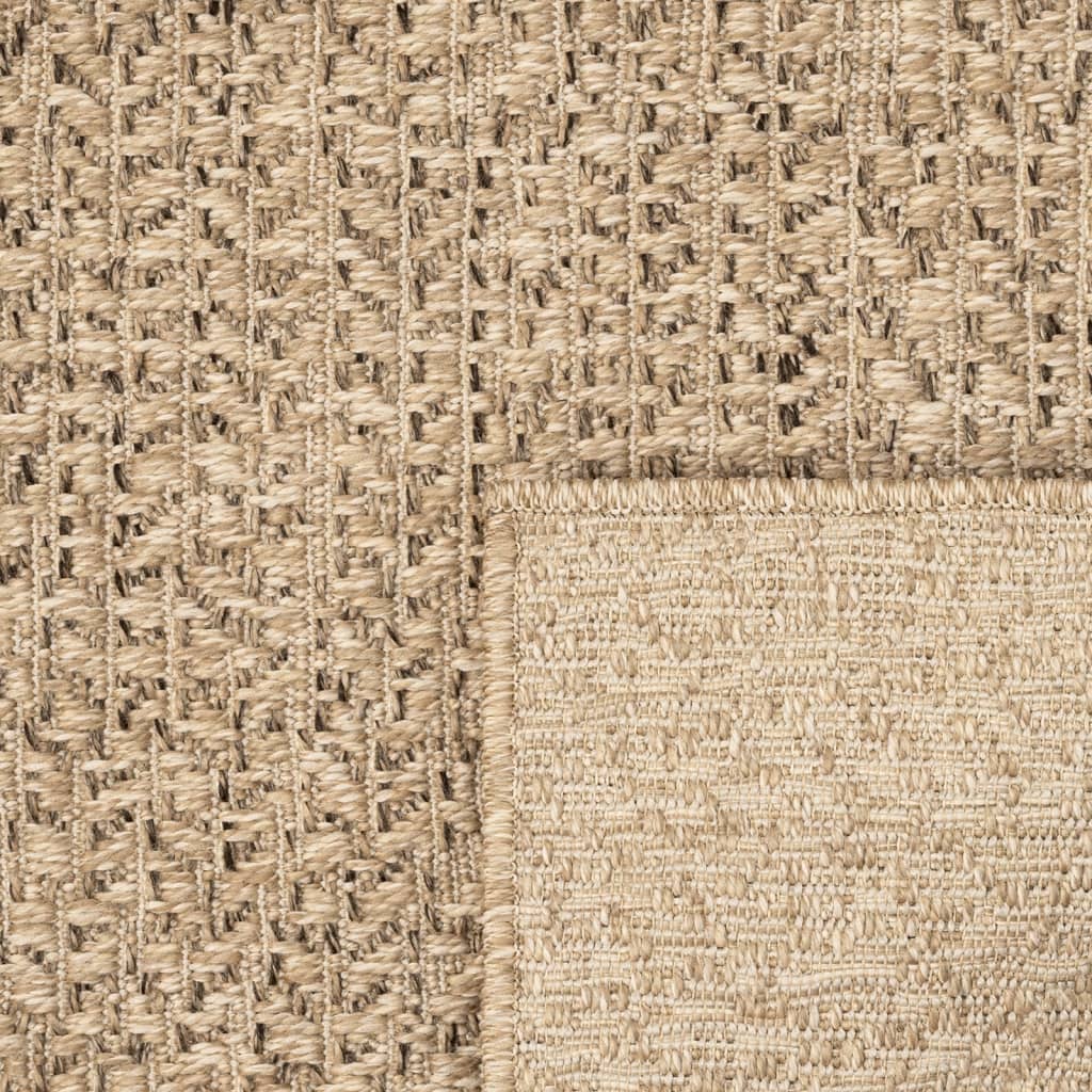 Teppe ZIZUR 200x200 cm jute-utseende innendørs og utendørs