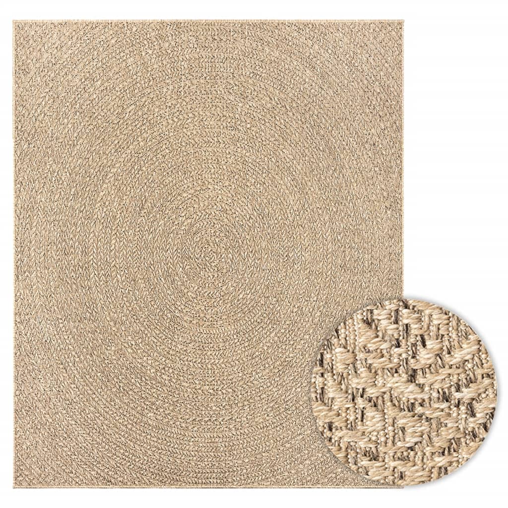 Teppe ZIZUR 240x340 cm jute-utseende innendørs og utendørs