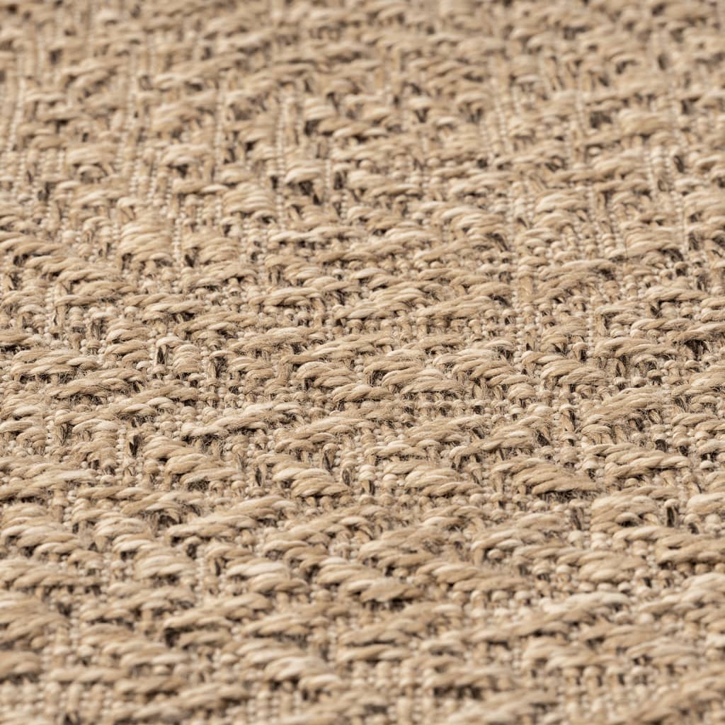 Teppe ZIZUR Ø200 cm jute-utseende innendørs og utendørs