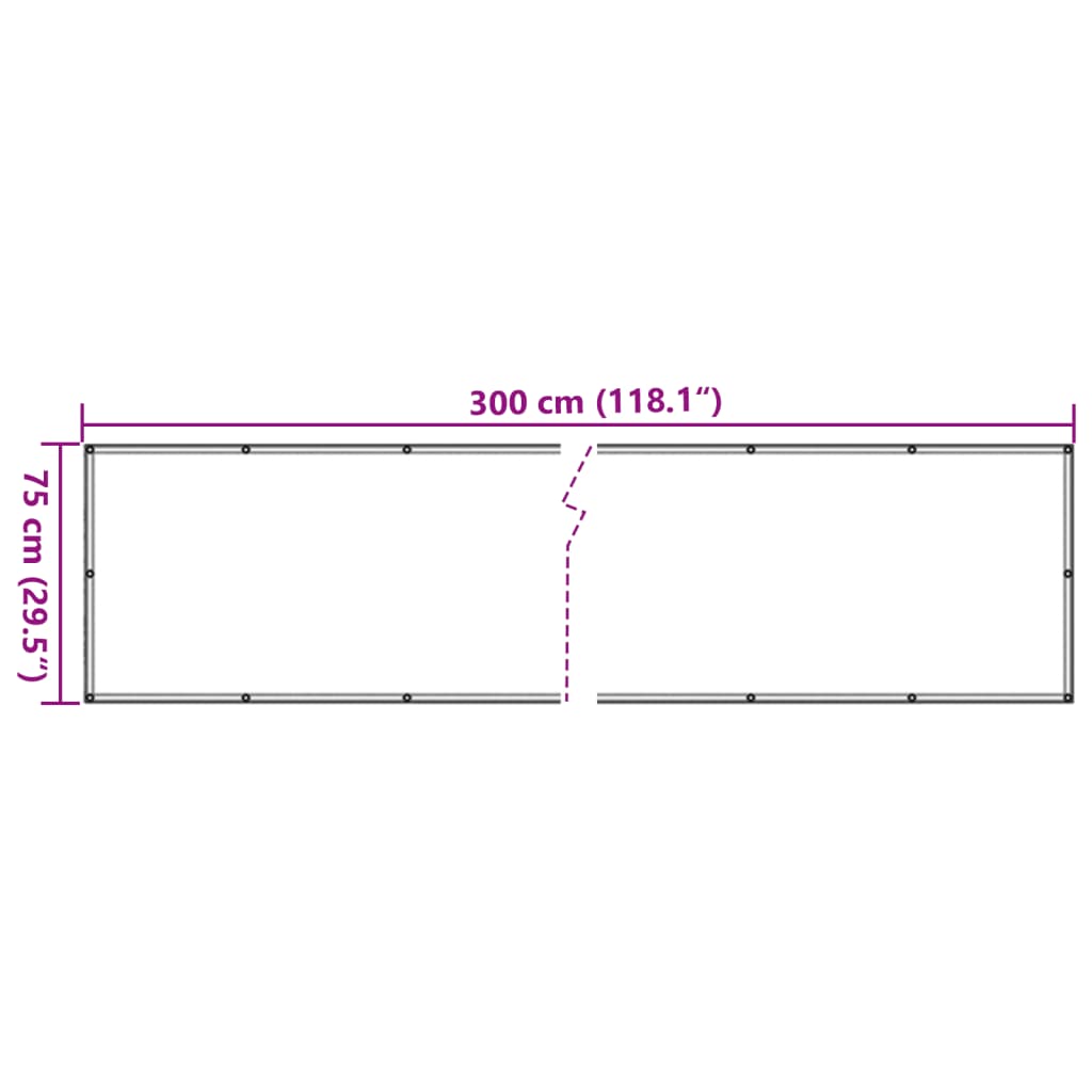 Balkongskjerm antrasitt 300x75 cm PVC