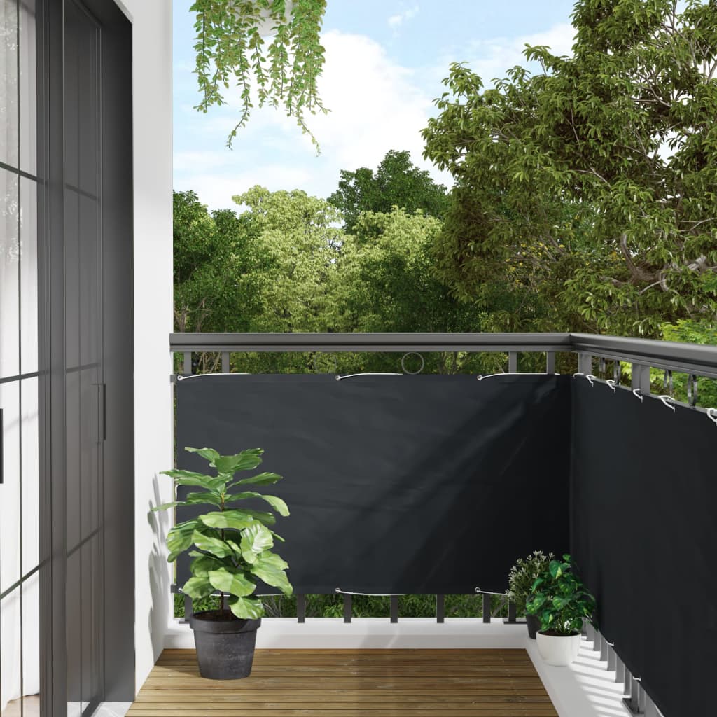 Balkongskjerm antrasitt 500x75 cm PVC