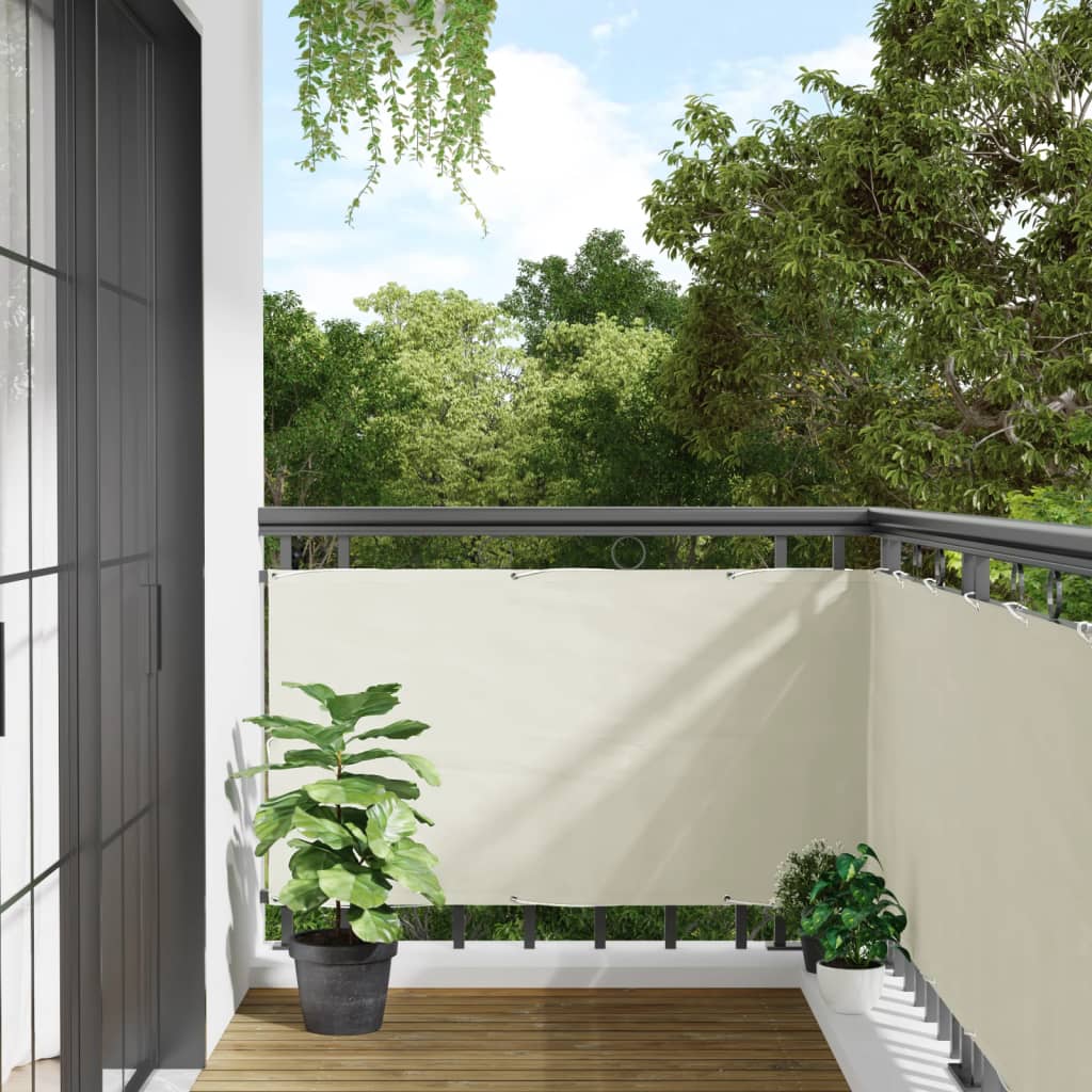 Balkongskjerm hvit 500x75 cm PVC