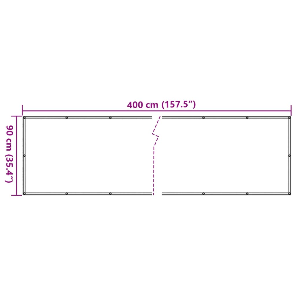 Balkongskjerm antrasitt 400x75 cm PVC