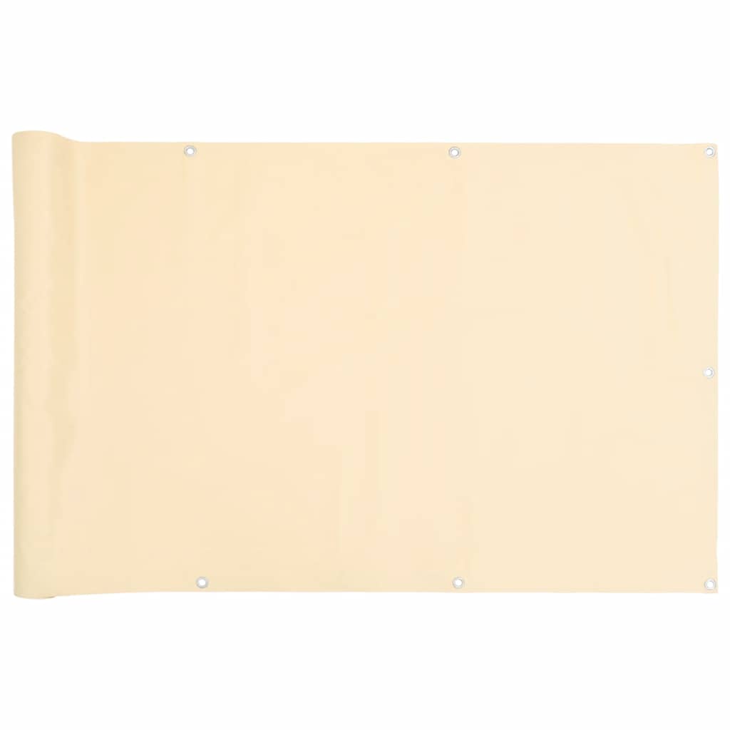 Balkongskjerm kremhvit 600x90 cm PVC