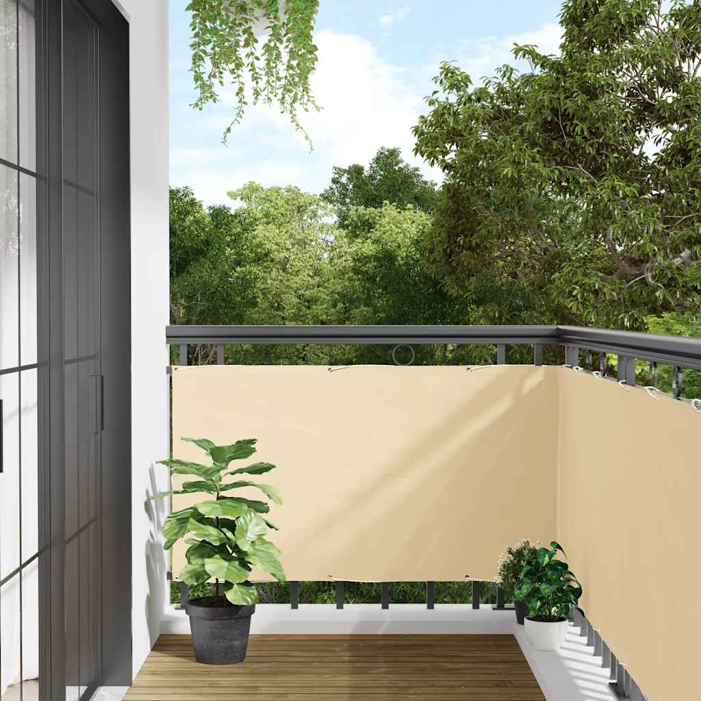 Balkongskjerm kremhvit 600x90 cm PVC