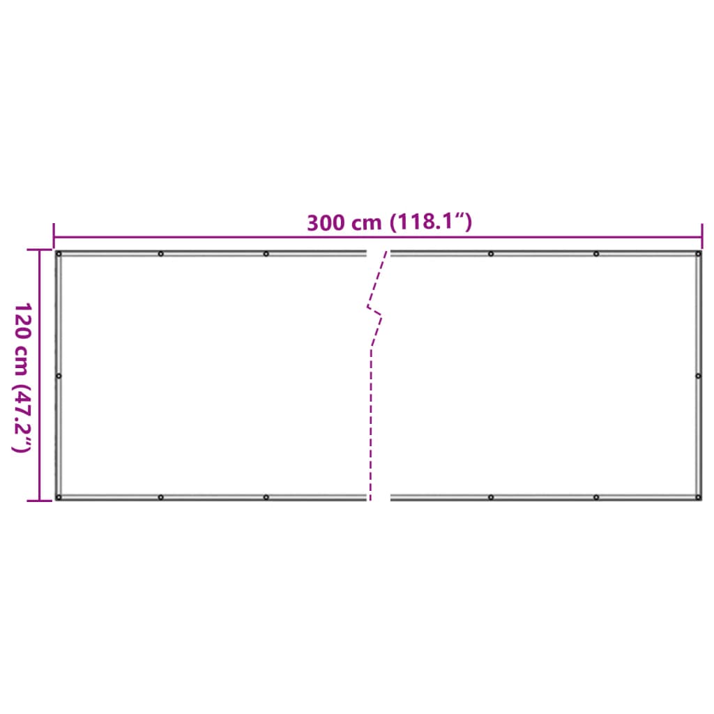 Balkongskjerm antrasitt 300x120 cm PVC