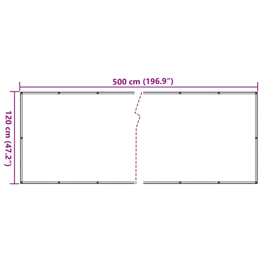 Balkongskjerm antrasitt 500x120 cm PVC