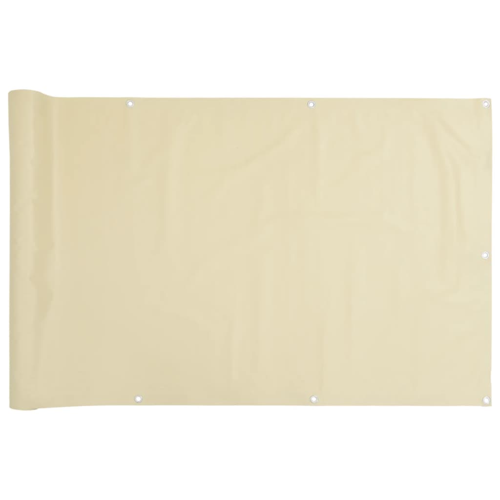 Balkongskjerm kremhvit 600x120 cm PVC