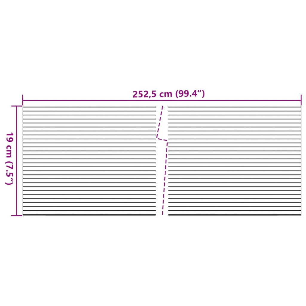 Hageskjermer 10 stk lysegrå 252,5x19 cm PVC
