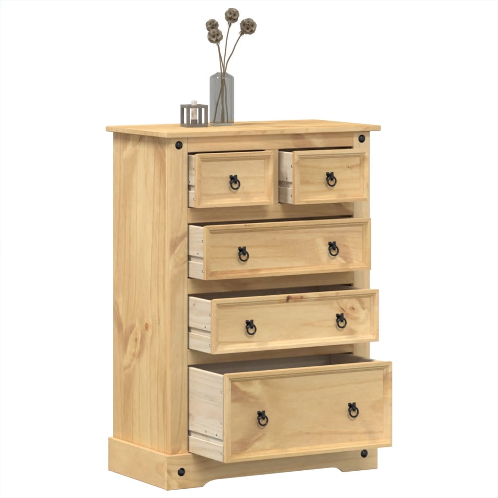 Kommode Corona 80x43x114 cm heltre furu