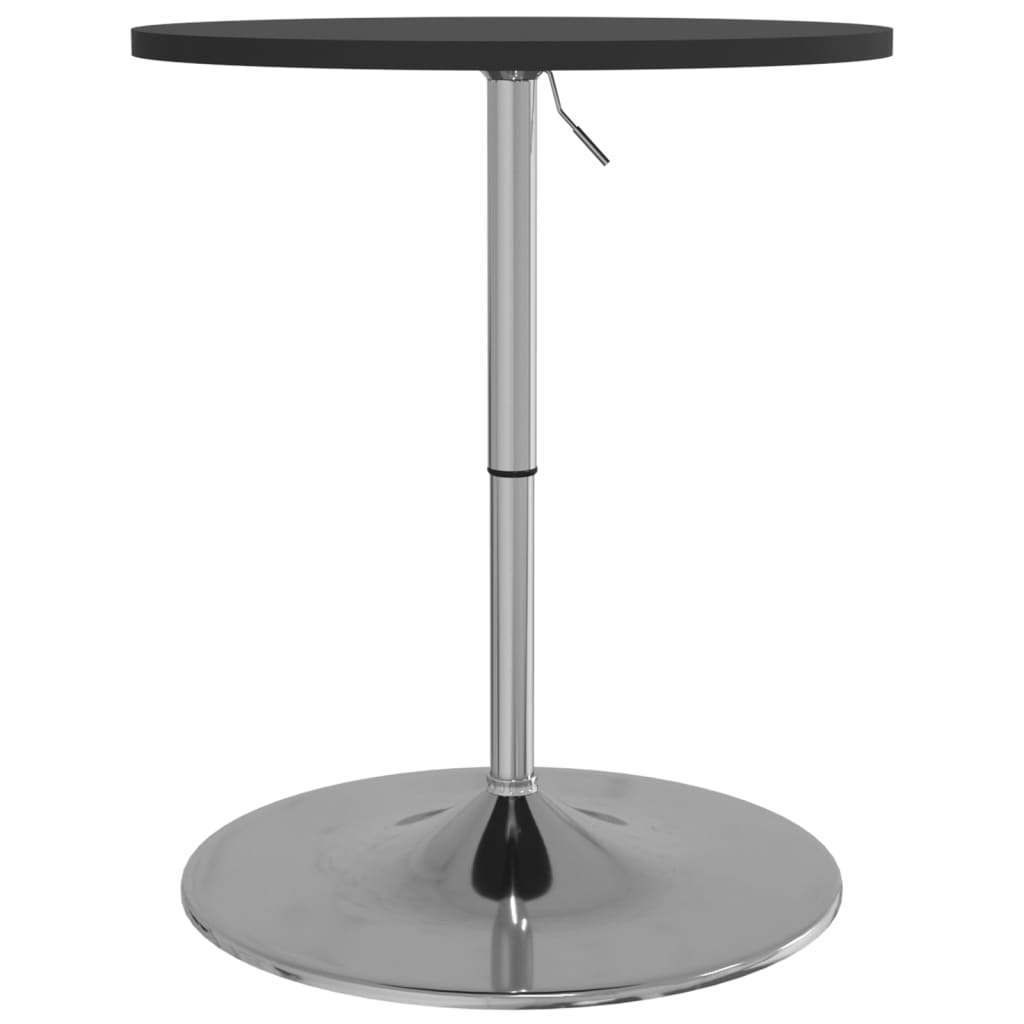 Barbord svart 60x60x90 cm konstruert tre og forkrommet stål