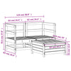 Hagesofasett 3 deler hvit heltre furu