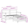 Hagesofasett 3 deler hvit heltre furu