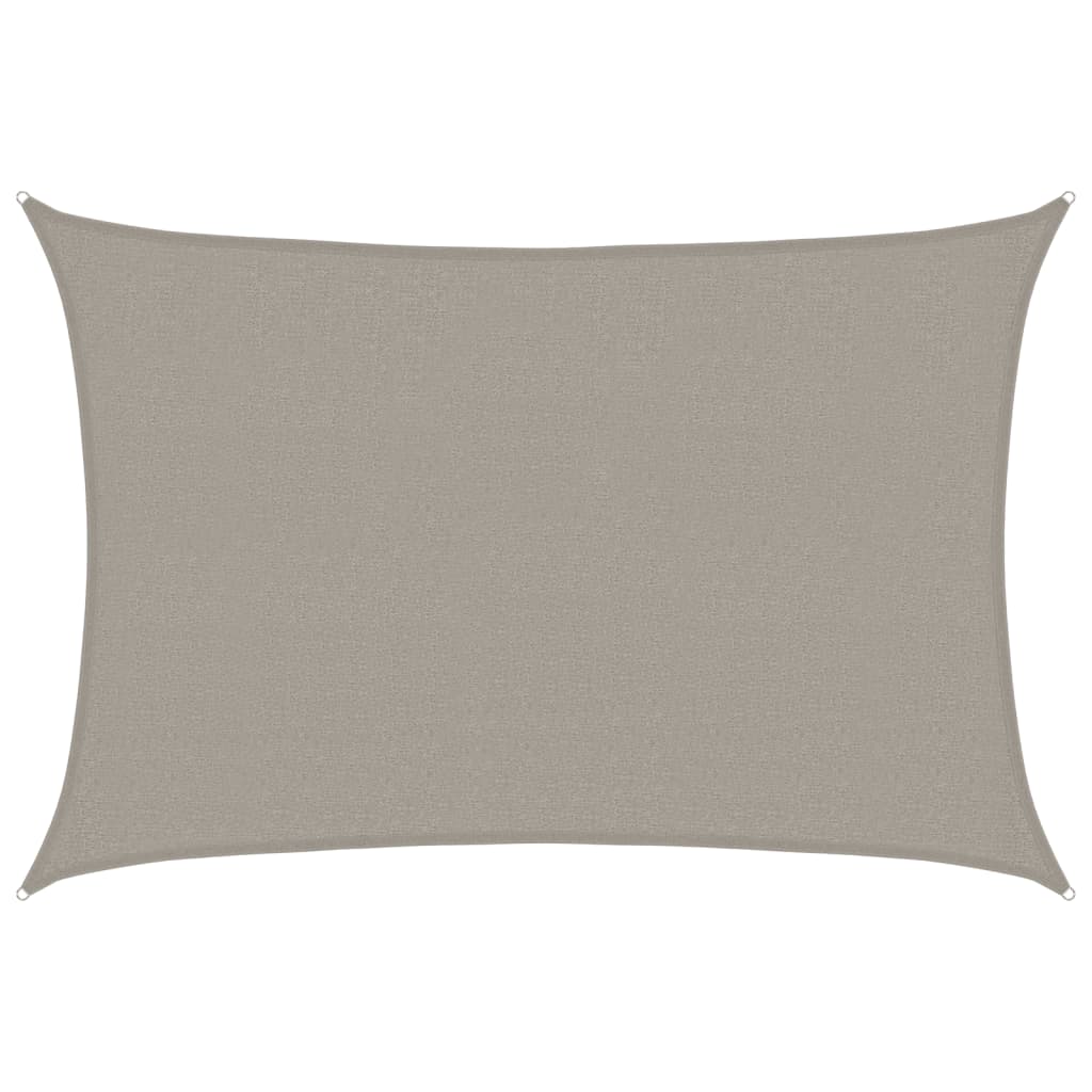 Solseil 160 g/m² rektangulær lysegrå 2,5x4 m HDPE